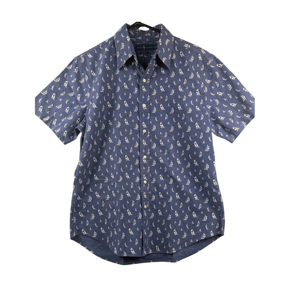 Ralph Lauren Men's Slim Fit Sailboat Print Button Down Shirt - Size L - Picture 3 of 7